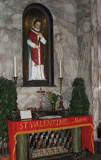 Shrine of St. Valenitne's in Whitefriar Street...