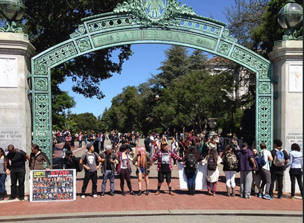 Sather Gate protest