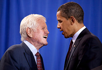 President Barack Obama and Senator Ted Kennedy