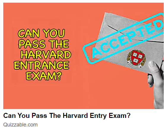 Harvard entrance exam