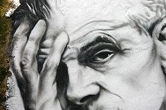 Aldous Huxley painted portrait IMG_7520
