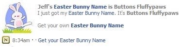 Jeff's Easter Bunny Name is Buttons Fluffypaws