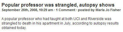 Popular professor was strangled