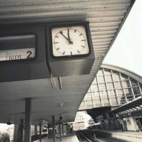Clock in German train station