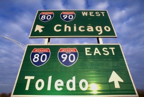 West to Chicago, East to Toledo