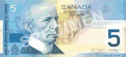 Canadian 5-dollar bill