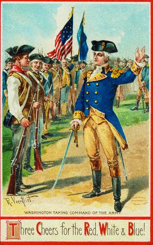 Washington taking command of the army